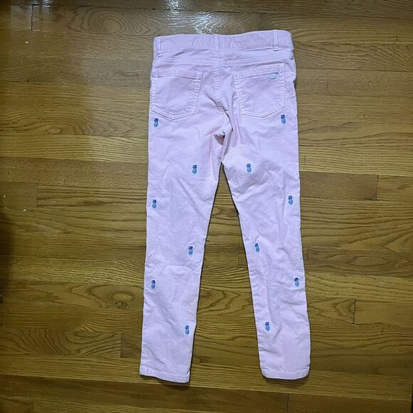 Girl's Vineyard Vines Pink Corduroy Pants w/ Blue Embroidered Pineapples - Sz 8 - Picture 4 of 5
